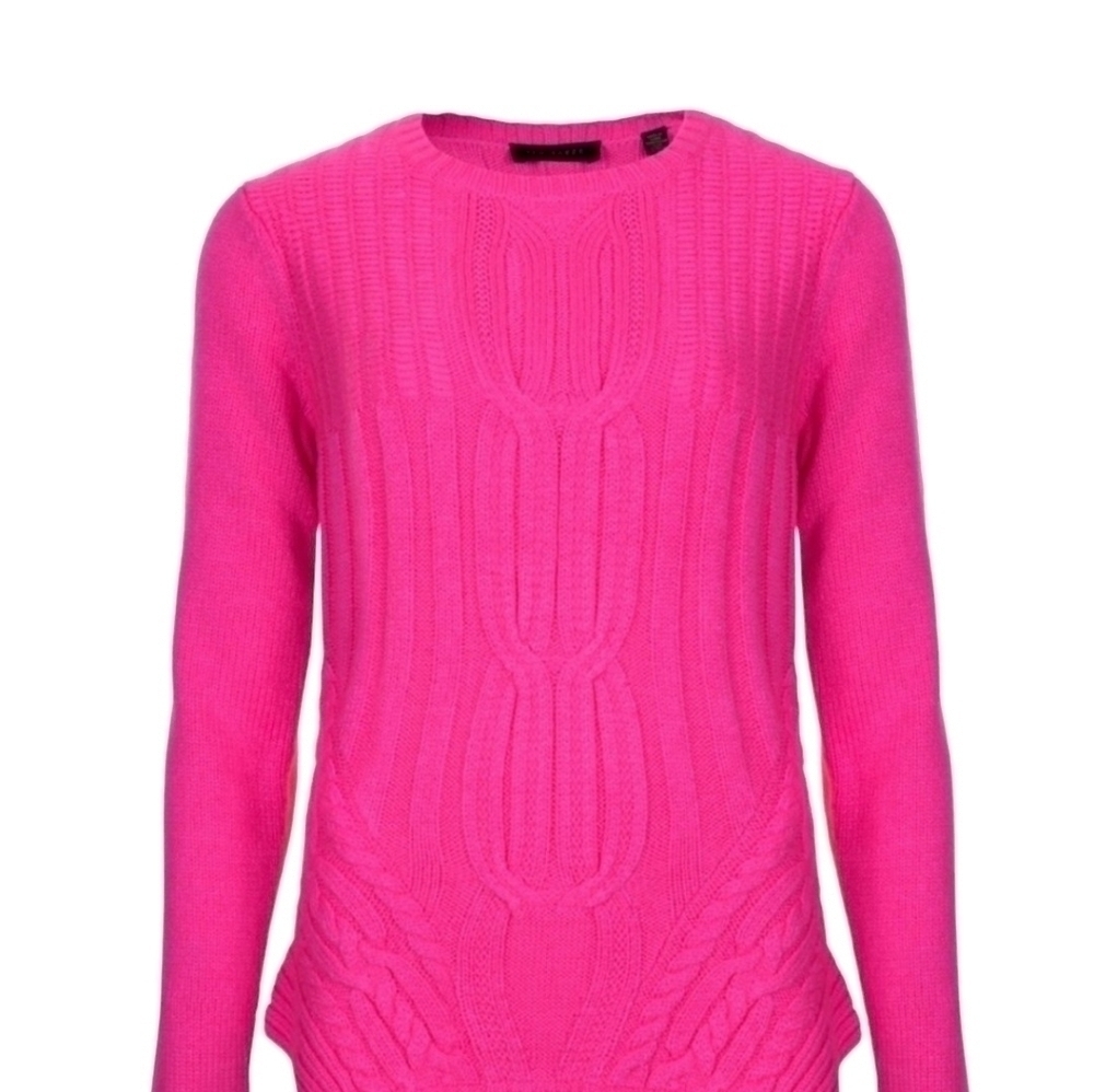 Ted Baker Daisuma Cable Knit Sweater Hot Pink Size 2 - Picture 7 of 16